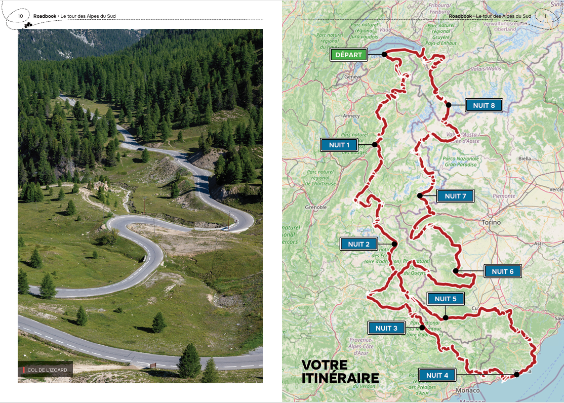 Roadbook - Le Tour des Alpes du Sud à moto