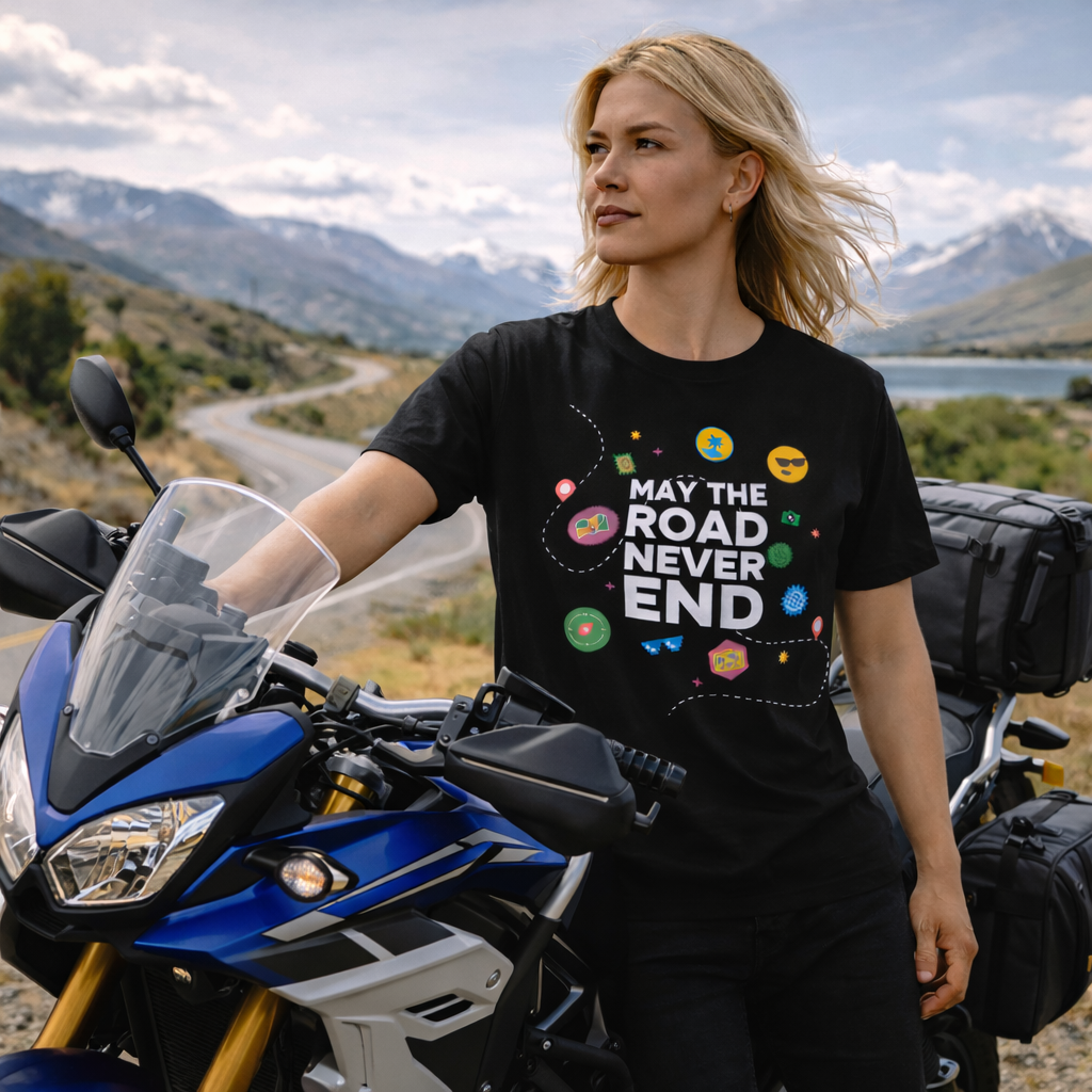 T-shirt moto femme – Horizons colorés