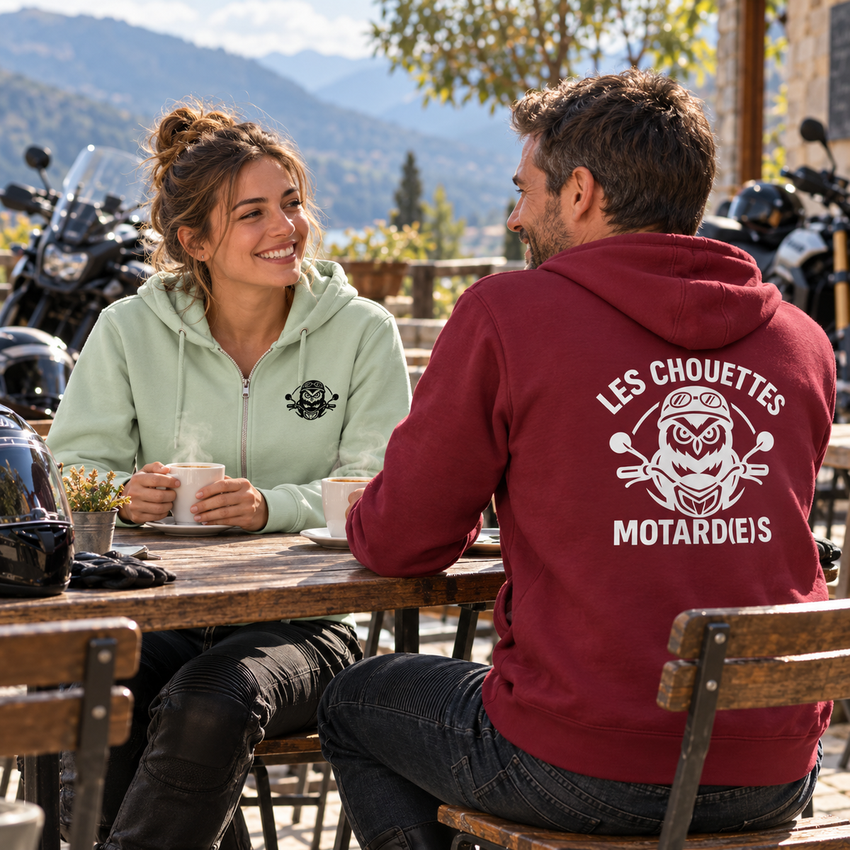 Sudadera con cremallera Búho(s) Motero(s)