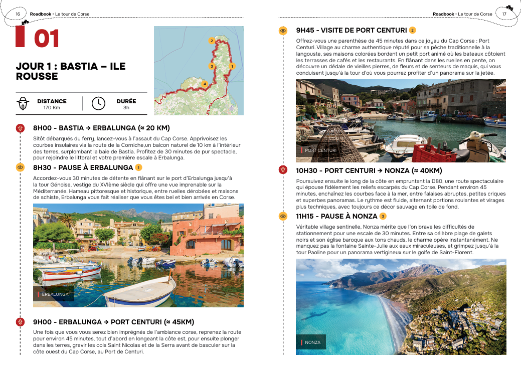Roadbook - Le Tour de Corse à moto